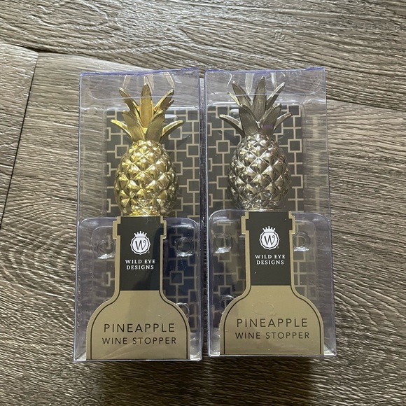 New in box Gold & Silver Pineapple wine bottle stoppers sold separately - Picture 3 of 11